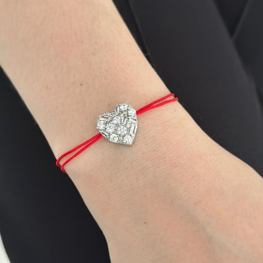 Zirconium Heart Cord Bracelet