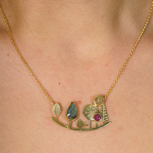 Landscape Necklace in Gold