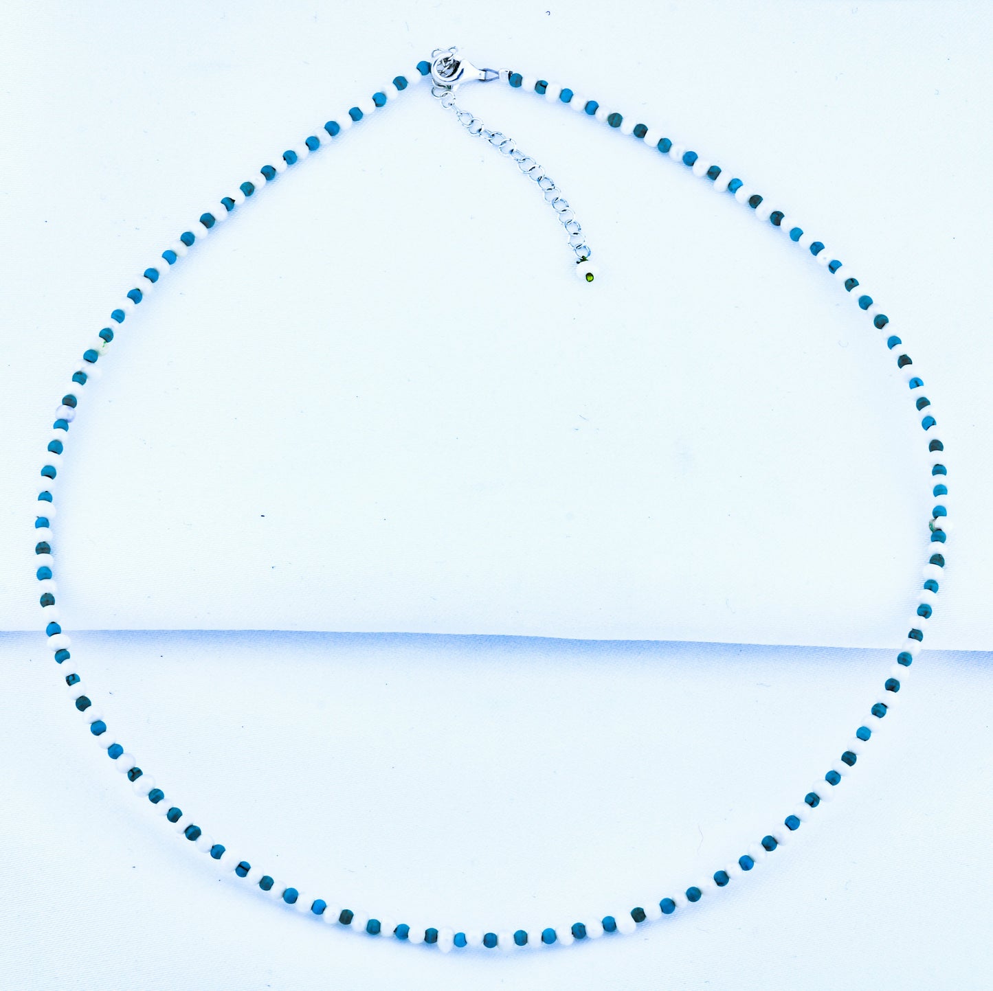 Pearl and Blue Howlite Gemstone Beaded Necklace