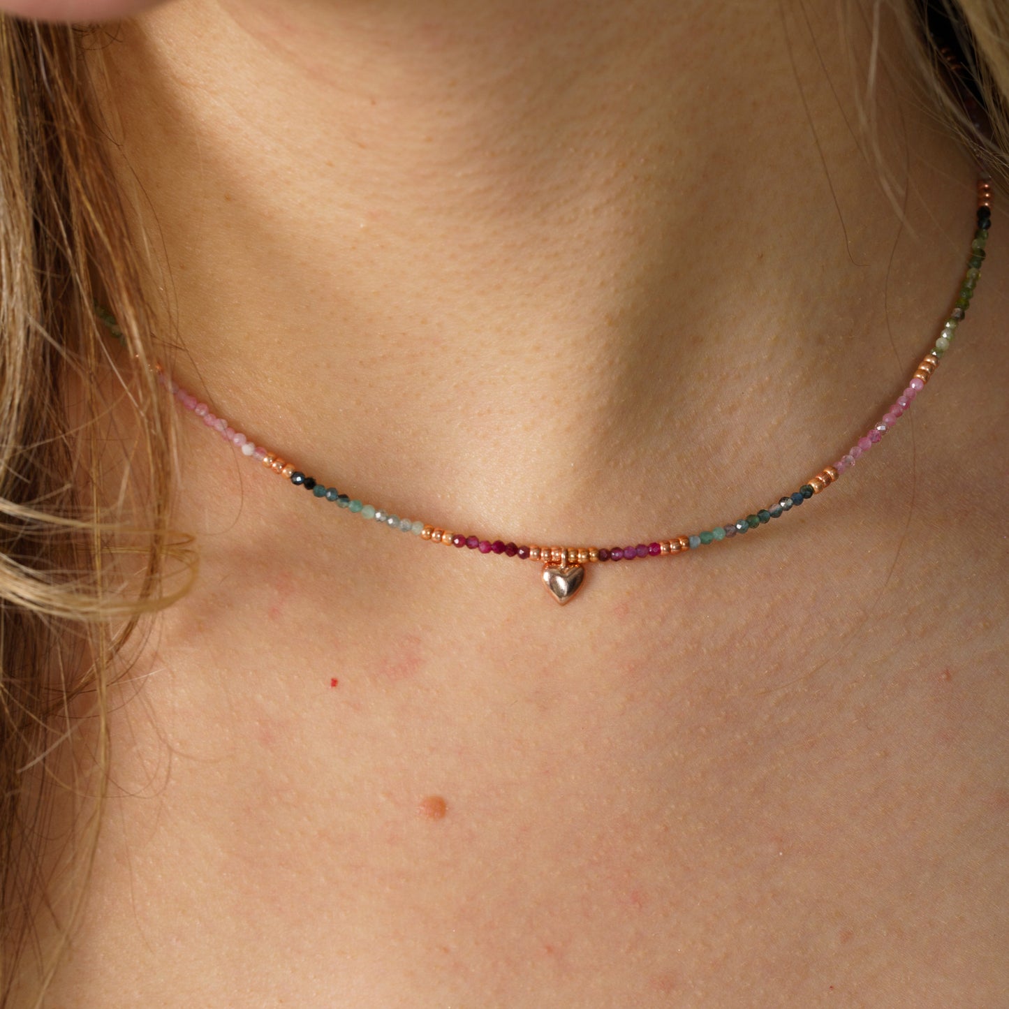 Amore Minimal Tourmaline Necklace - Handcrafted 925 Silver